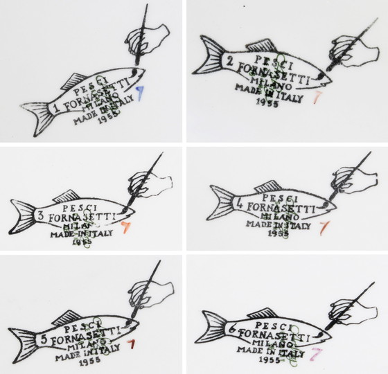 Image 1 of Vintage Set 'Passata Di Pesce' von Piero Fornasetti, 1955