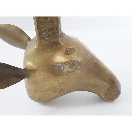 Image 1 of Vintage Couchtisch mit Widderkopf aus vergoldetem Messing