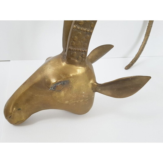 Image 1 of Vintage Couchtisch mit Widderkopf aus vergoldetem Messing