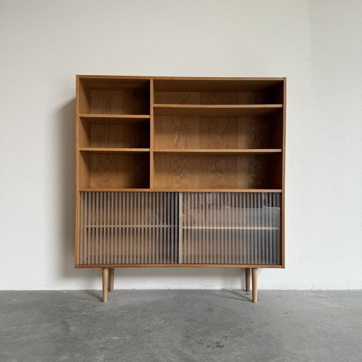 Dänisches Vintage Bücherregal Eiche