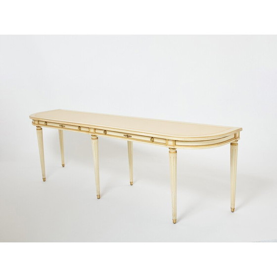 Image 1 of Vintage-Konsole aus cremefarbenem Holz von Maison Jansen, 1950