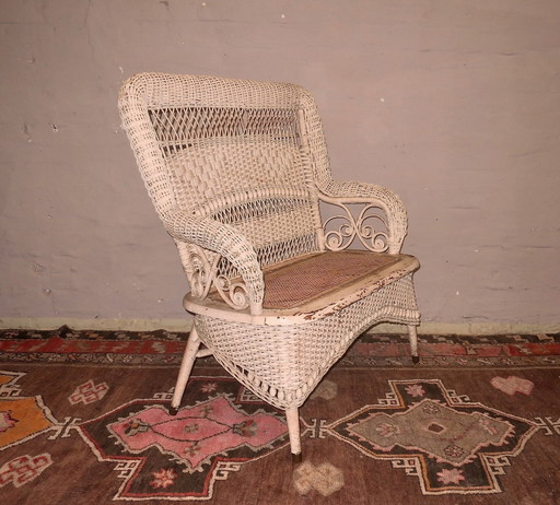 Antike amerikanische Wicker Loveseat von Larkin Co 1890