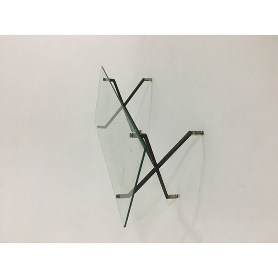 Image 1 of Vintage Couchtisch aus Metall und Glas, 1950