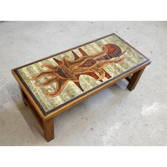 Image 1 of Vintage Couchtisch aus emaillierter Lava von Jean Jaffeux, 1970