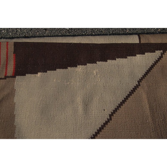 Image 1 of Geometrischer Kelim-Teppich, Tschechoslowakei 1950