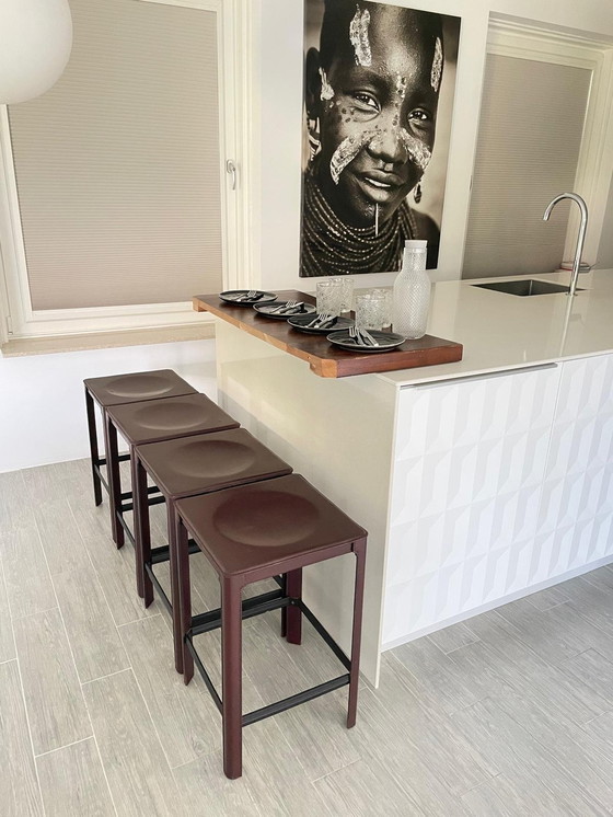 Image 1 of 4x Matteo Grassi Warmes Braun/Bordeauxrot Rindenstücke