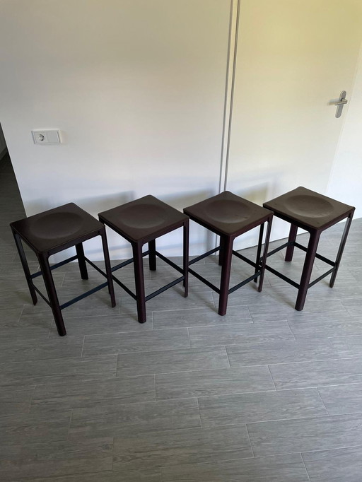 4x Matteo Grassi Warmes Braun/Bordeauxrot Rindenstücke