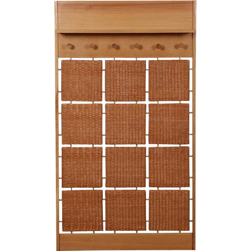 Vintage Rattan-Garderobe für Uluv, Tschechoslowakei 1960