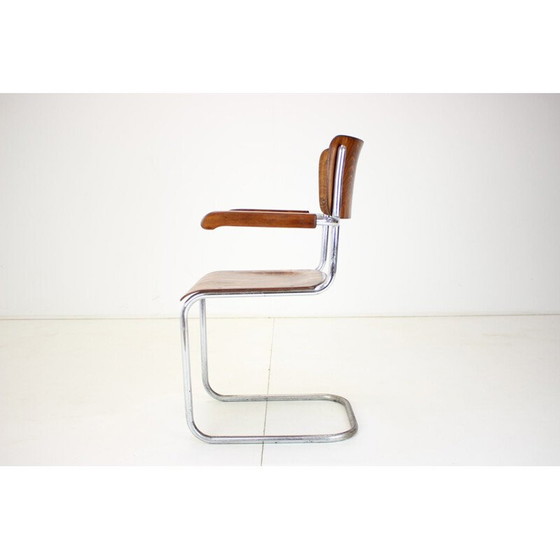 Image 1 of Verchromter Bauhaus-Sessel von Rudolf Vichr Prag, Tschechoslowakei 1930er Jahre