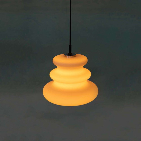 Image 1 of Space Age Milchglas-Pendelleuchte, organisch geformte Pendelleuchte
