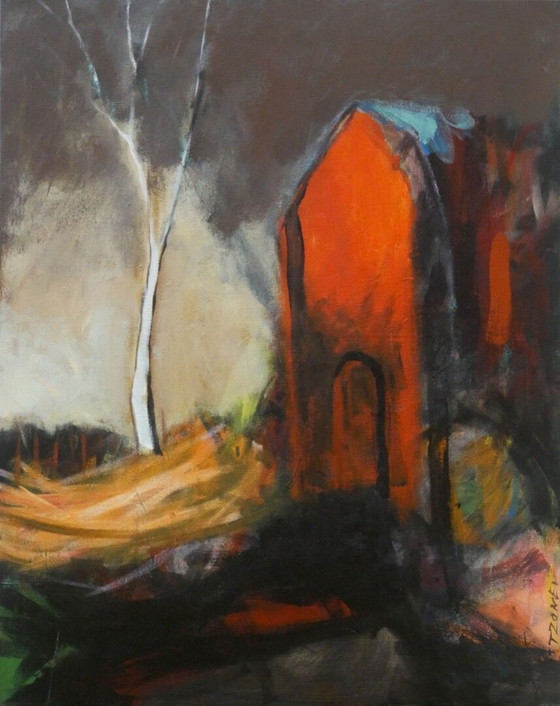 Image 1 of Ivan Tzonev - "Red House and White Birch" (Rotes Haus und weiße Birke)