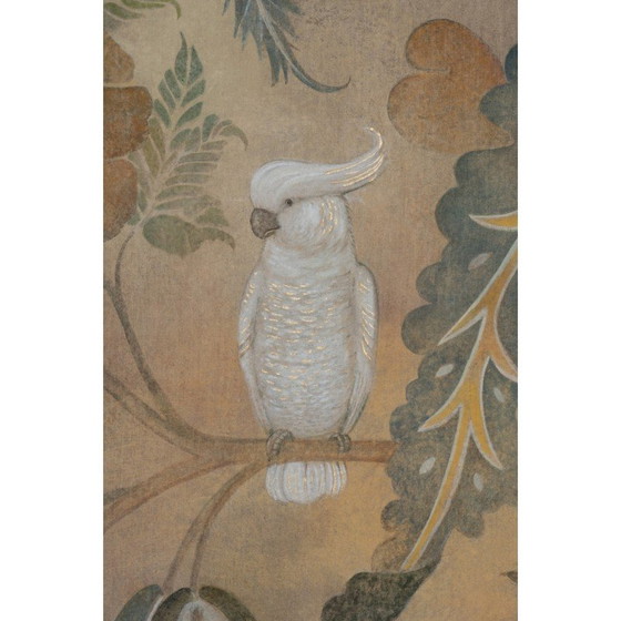 Image 1 of Vintage gemalt Leinwand Sittiche