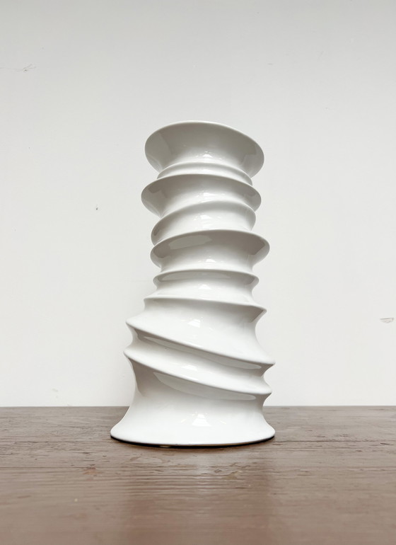 Image 1 of Helix Weiße Vase von Kare Design, 1980er Jahre