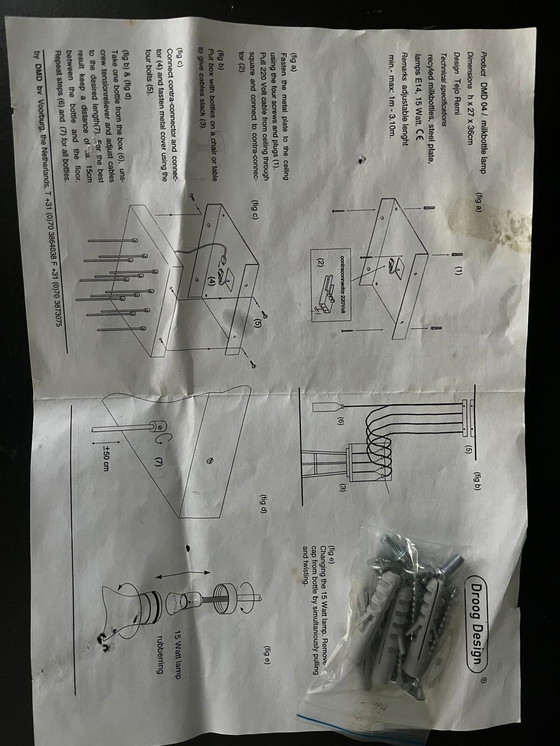 Image 1 of Milchflasche Lampe Trockenes Design