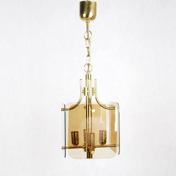 Image 1 of Vintage-Pendelleuchte aus Messing, 1980