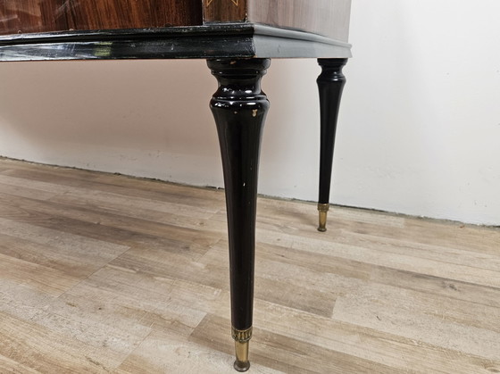 Image 1 of 1960S Schlafzimmer Kommode mit sechs Schubladen und Glasplatte