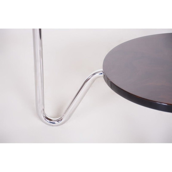 Image 1 of Couchtisch aus Nussbaum und Chromstahl im Art-Deco-Stil, 1950