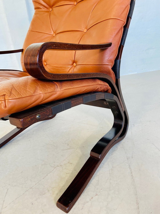 Image 1 of Einar Hove für Hove Möbler Cognac Leder Stuhl 1960S