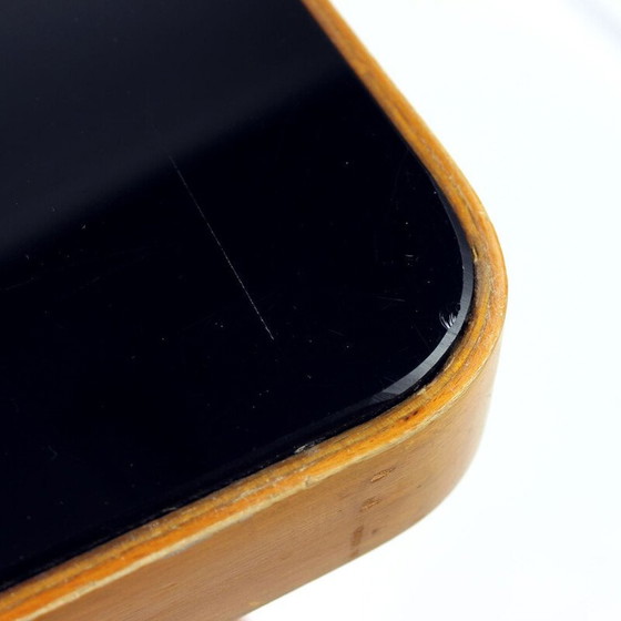 Image 1 of Vintage Couchtisch aus Eiche und schwarzem Glas von Cesky Nabytek, Tschechien 1960