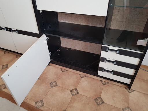 Wohnzimmer Schrank, Schwarz/Weiß, Zweiteilig