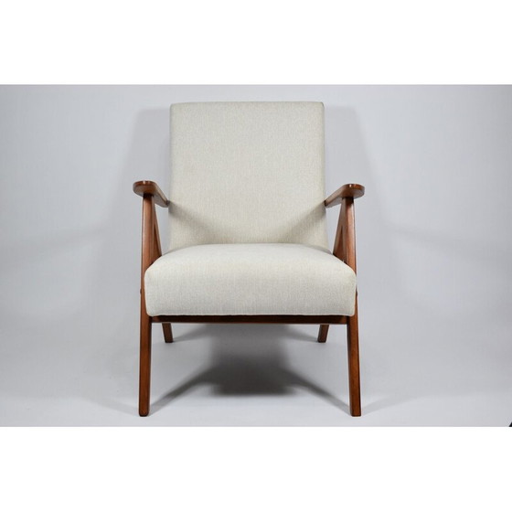 Image 1 of Vintage Sessel VAR, 1960er Jahre, komplett renoviert, gepolstert, beige Farbe skandinavischen 1960