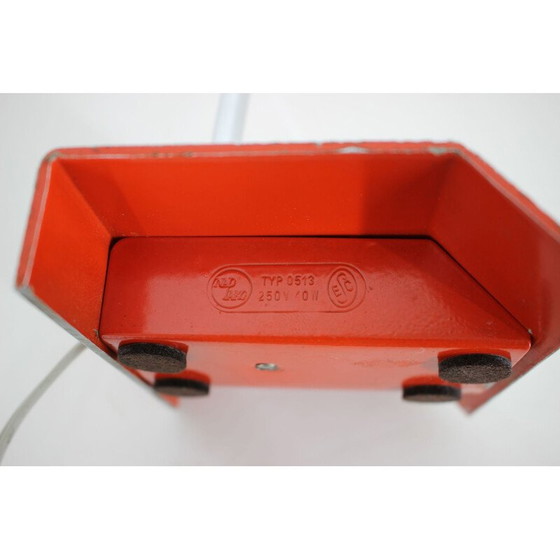 Image 1 of Rote Stahltischlampe von Josef Hurka für Napako, Tschechoslowakei 1950