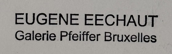 Image 1 of Eugene Eechaut 2 Wunderschöne Abstrakte Geometrische Zeichnungen / Galerie Pfeiffer Brüssel 1973