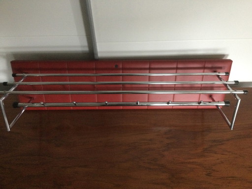 Vintage Garderobe Chrom Skai Leder