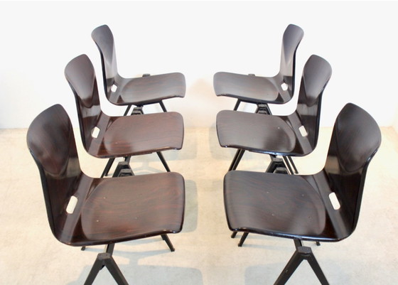 Image 1 of Lagerbestand des stapelbaren Pagholz Galvanitas S22 Industrial Diner Chair in Wenge