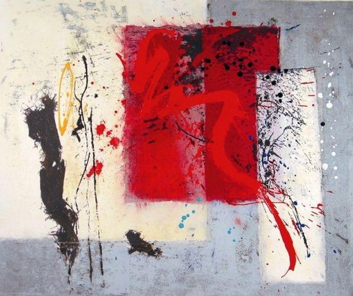 Die rote Figur - Peter Schenk – schilderijen tekeningen, Modern