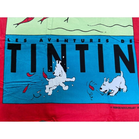 Image 1 of Vintage Strandtuch "Tim und Struppi im Wasser" von Hergé für Jalla, 1995