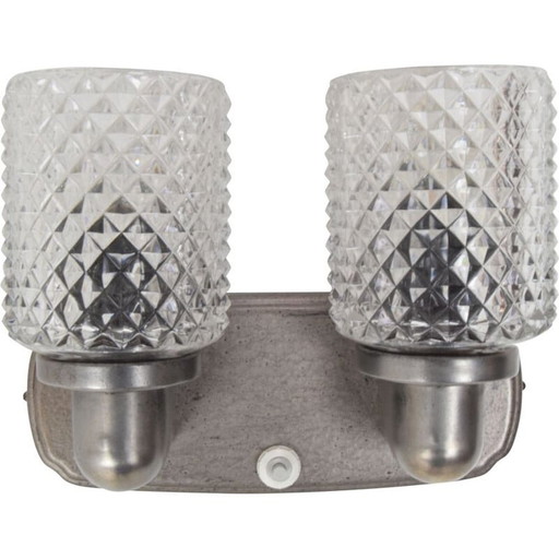 Vintage Wandlampe aus Glas und Metall, Tschechoslowakei 1960