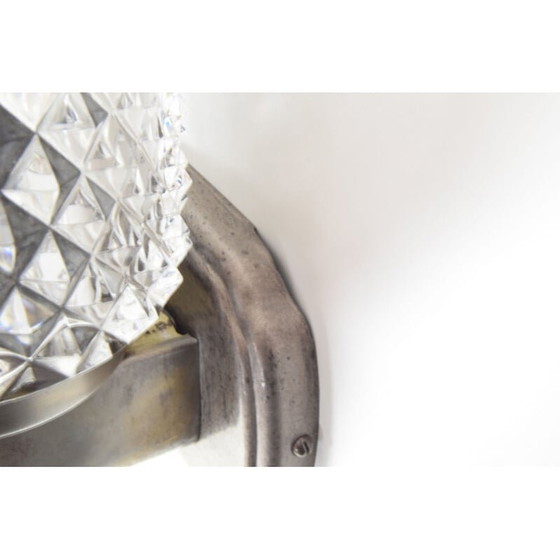 Image 1 of Vintage Wandlampe aus Glas und Metall, Tschechoslowakei 1960