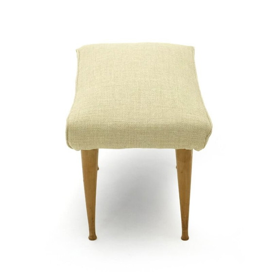 Image 1 of Vintage Hocker mit Holzbeinen, 1950er Jahre
