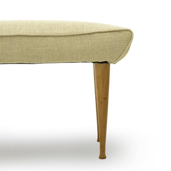 Image 1 of Vintage Hocker mit Holzbeinen, 1950er Jahre