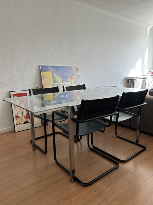 4x Vintage Stuhl Leder