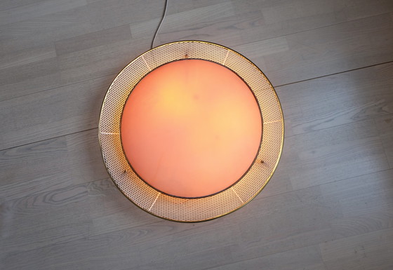 Image 1 of Deckenlampe ERCO Metallgitter Kunststoff 50er Jahre UFO  Stil Ernst Igl 63 cm