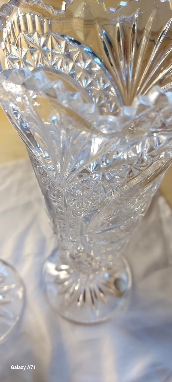 Image 1 of Paar Eisbecher aus Bleikristall mit Ziselierung