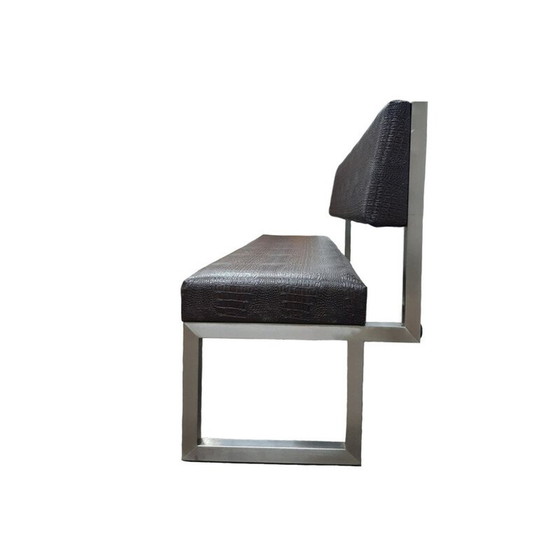 Image 1 of Vintage-Sofa aus Skai-Leder und Crocro-Druck