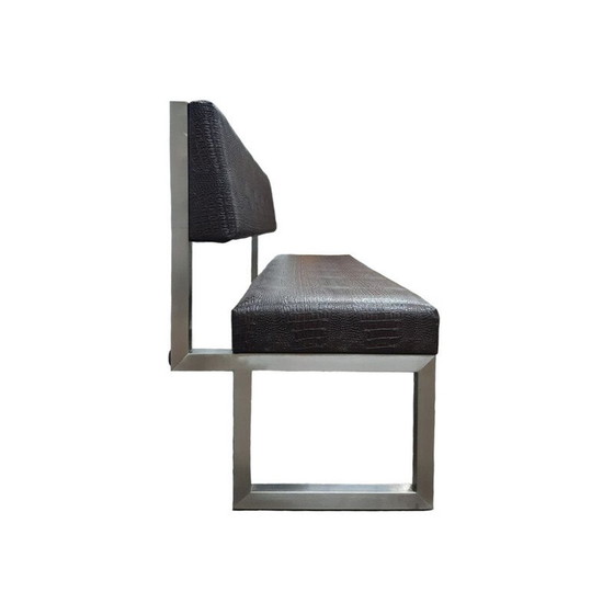 Image 1 of Vintage-Sofa aus Skai-Leder und Crocro-Druck