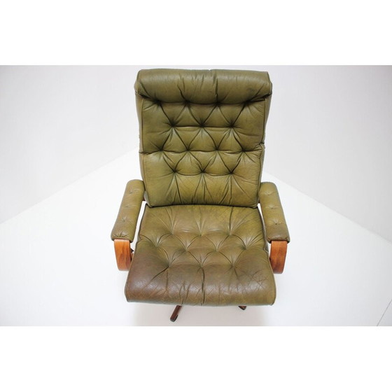 Image 1 of Vintage-Sessel mit Lederfußstütze Schweden