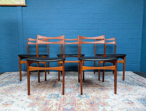 5X Midcentury Stühle, Dänisches Design, 1960er Jahre