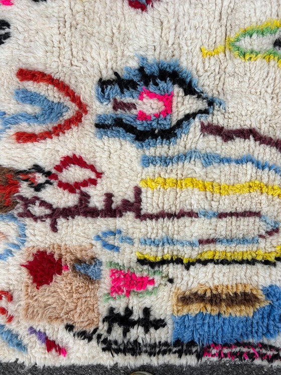 Image 1 of Lebendig Bunt Marokkanisch Beni Ourain Wollteppich 200x290 cm