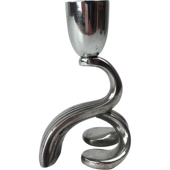 Image 1 of Vintage Art Deco Kerzenständer von Just Andersen, Dänemark 1930er Jahre