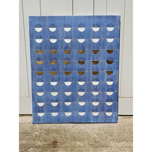 Öl-Acryl und Blattgold auf Vintage-Leinwand mit Keilrahmen 701 Jérémie Iordanoff, 2018