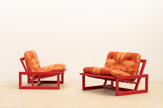 Image 1 of Paar Carlotta Longchairs Von Tobia & Afra Scarpa Für Cassina, Italien