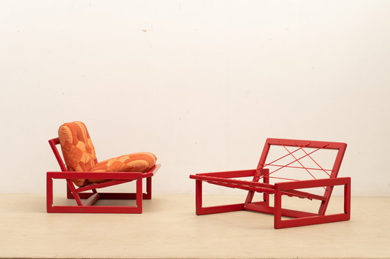 Image 1 of Paar Carlotta Longchairs Von Tobia & Afra Scarpa Für Cassina, Italien