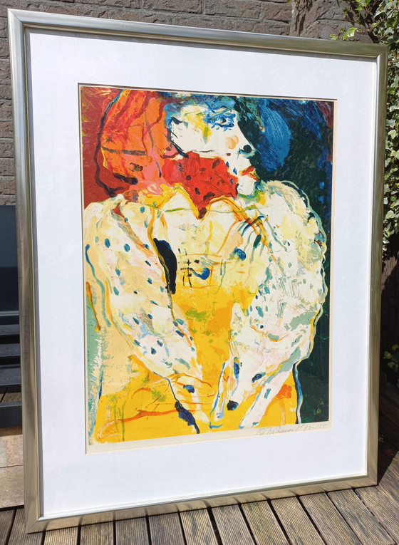 Image 1 of Kees van Bohemen - Frau mit Fuchs, Siebdruck (groß)