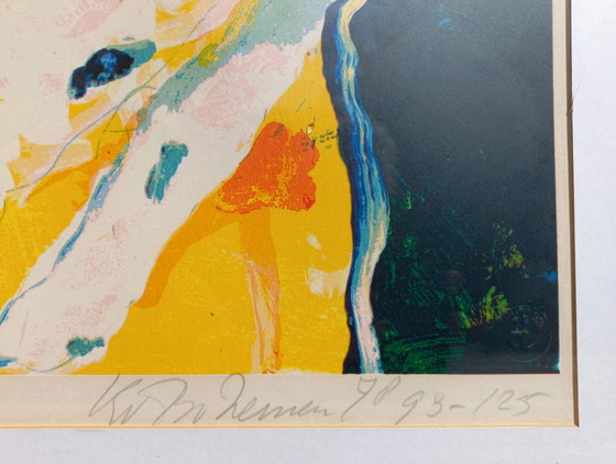 Image 1 of Kees van Bohemen - Frau mit Fuchs, Siebdruck (groß)