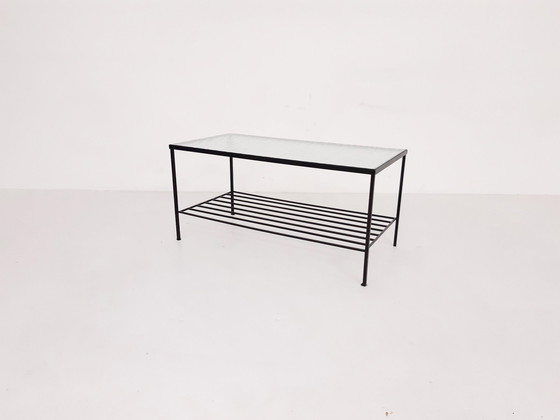 Image 1 of Minimalistischer Couchtisch aus Metall und Glas aus der Mitte des Jahrhunderts